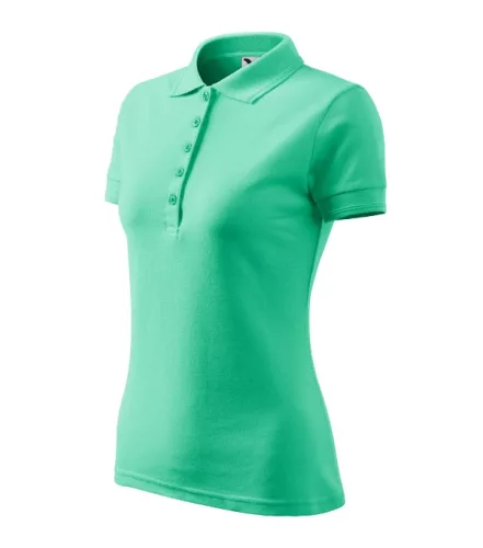 Malfini Pique Polo - Szűkített szabású női galléros póló - Menta - XL
