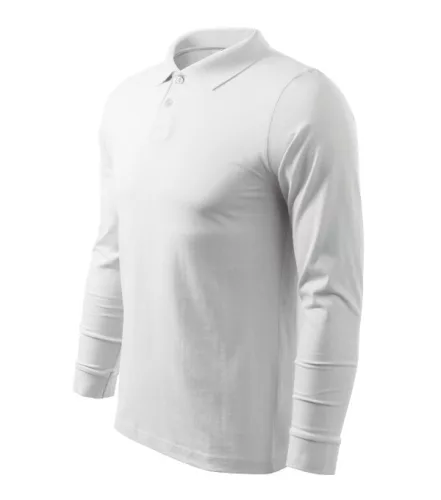 Malfini Single J. LS - Hosszú ujjú férfi galléros póló - Fehér - XL