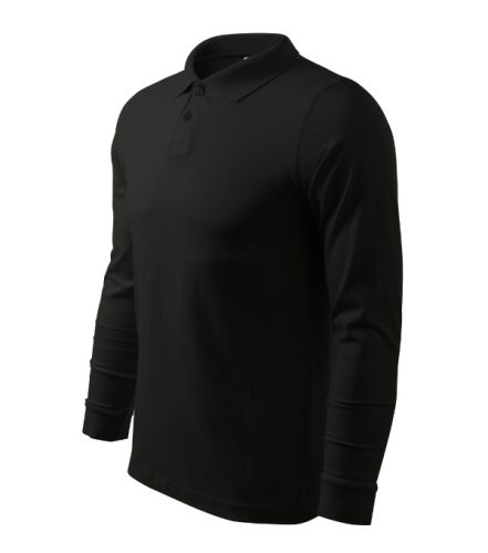 Malfini Single J. LS - Hosszú ujjú férfi galléros póló - Fekete - 2XL