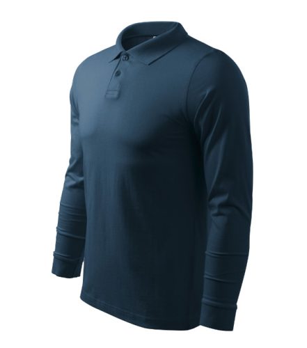 Malfini Single J. LS - Hosszú ujjú férfi galléros póló - Tengerészkék - XL