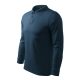 Malfini Single J. LS - Hosszú ujjú férfi galléros póló - Tengerészkék - 2XL