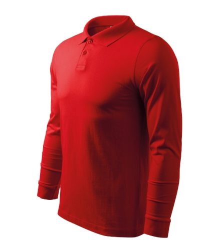 Malfini Single J. LS - Hosszú ujjú férfi galléros póló - Piros - 2XL