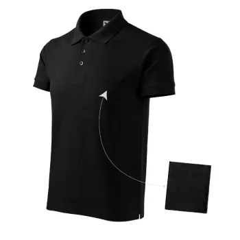   Malfini Cotton - Rövid ujjú férfi galléros póló - Fekete - XL