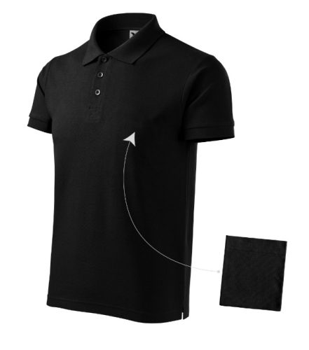 Malfini Cotton - Rövid ujjú férfi galléros póló - Fekete - 3XL