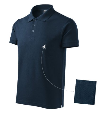 Malfini Cotton - Rövid ujjú férfi galléros póló - Tengerészkék - 3XL