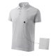 Malfini Cotton - Rövid ujjú férfi galléros póló - Világosszürke melírozott - 3XL