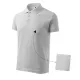 Malfini Cotton - Rövid ujjú férfi galléros póló - Világosszürke melírozott - 3XL