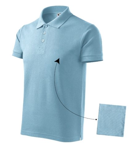 Malfini Cotton - Rövid ujjú férfi galléros póló - Égszínkék - M