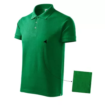   Malfini Cotton - Rövid ujjú férfi galléros póló - Fűzöld - M