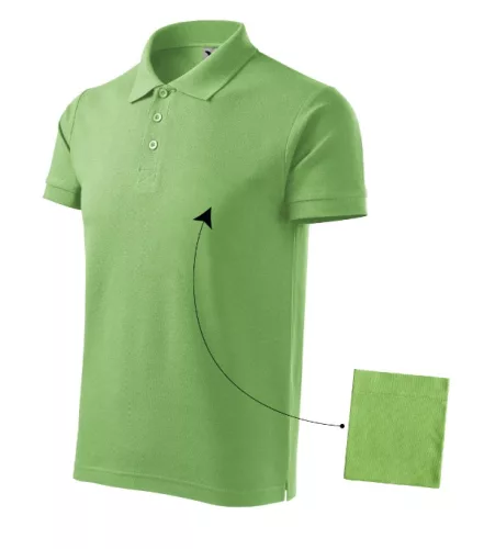 Malfini Cotton - Rövid ujjú férfi galléros póló - Borsózöld - L