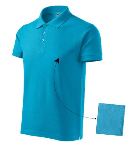 Malfini Cotton - Rövid ujjú férfi galléros póló - Türkiz - 3XL