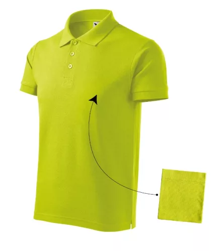 Malfini Cotton - Rövid ujjú férfi galléros póló - Lime - M