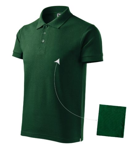 Malfini Cotton - Rövid ujjú férfi galléros póló - Sötétzöld - 3XL