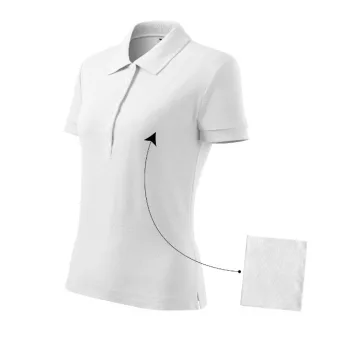   Malfini Cotton - Rövid ujjú, szűkített szabású női galléros póló - Fehér - M