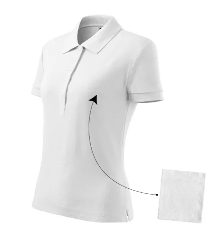 Malfini Cotton - Rövid ujjú, szűkített szabású női galléros póló - Fehér - M