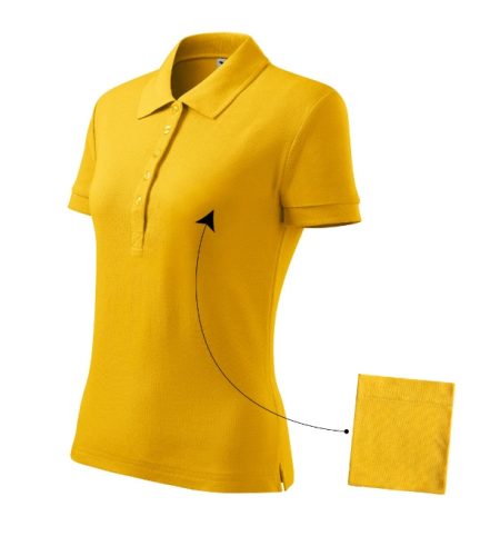Malfini Cotton - Rövid ujjú, szűkített szabású női galléros póló - Sárga - XS