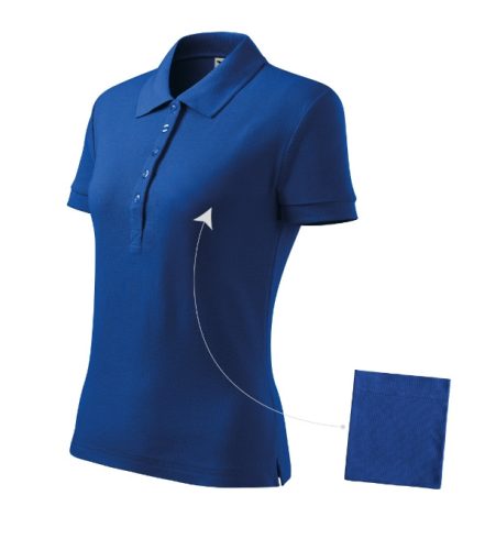 Malfini Cotton - Rövid ujjú, szűkített szabású női galléros póló - Királykék - XS