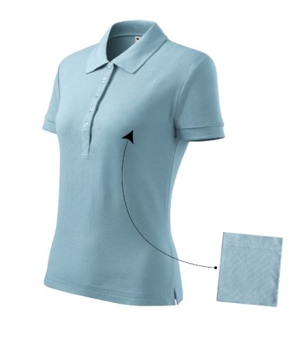 Malfini Cotton - Rövid ujjú, szűkített szabású női galléros póló - Égszínkék - XS