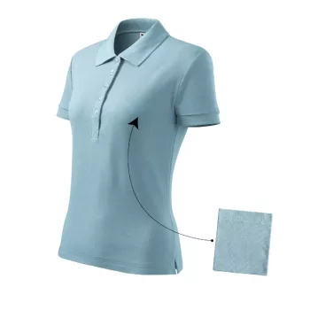   Malfini Cotton - Rövid ujjú, szűkített szabású női galléros póló - Égszínkék - M