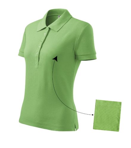 Malfini Cotton - Rövid ujjú, szűkített szabású női galléros póló - Borsózöld - XS