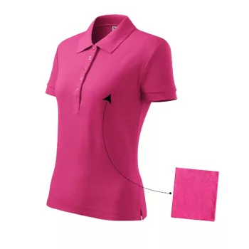   Malfini Cotton - Rövid ujjú, szűkített szabású női galléros póló - Bíborszín - XS