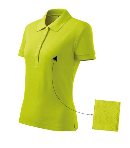 Malfini Cotton - Rövid ujjú, szűkített szabású női galléros póló - Lime - S