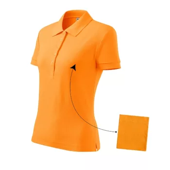   Malfini Cotton - Rövid ujjú, szűkített szabású női galléros póló - Mandarinsárga - 2XL