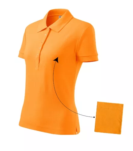 Malfini Cotton - Rövid ujjú, szűkített szabású női galléros póló - Mandarinsárga - 2XL