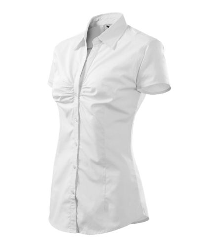 Malfini Chic - Rövid ujjú, mellrésznél szegéllyel díszített női ing - Fehér - 2XL