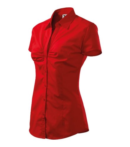 Malfini Chic - Rövid ujjú, mellrésznél szegéllyel díszített női ing - Piros - 2XL