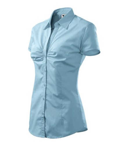 Malfini Chic - Rövid ujjú, mellrésznél szegéllyel díszített női ing - Égszínkék - 2XL