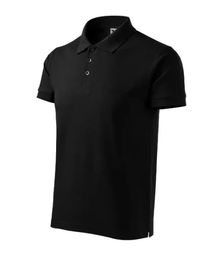 Malfini Cotton Heavy - Rövid ujjú férfi galléros póló - Fekete - M