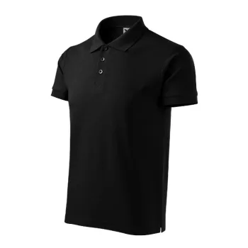   Malfini Cotton Heavy - Rövid ujjú férfi galléros póló - Fekete - XL