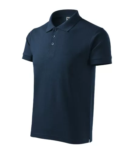 Malfini Cotton Heavy - Rövid ujjú férfi galléros póló - Tengerészkék - S