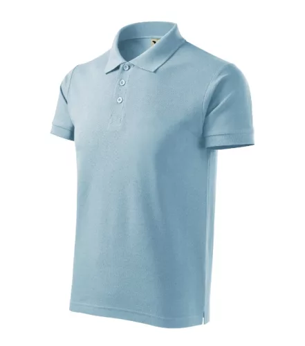 Malfini Cotton Heavy - Rövid ujjú férfi galléros póló - Égszínkék - M