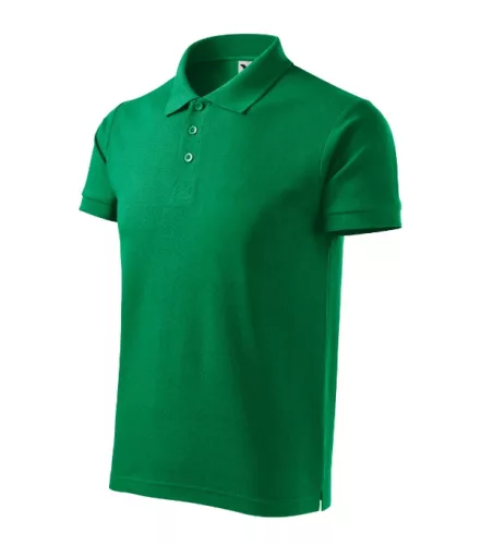 Malfini Cotton Heavy - Rövid ujjú férfi galléros póló - Fűzöld - S