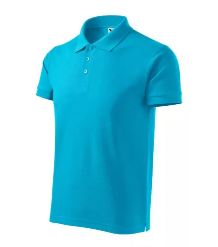 Malfini Cotton Heavy - Rövid ujjú férfi galléros póló - Türkiz - M