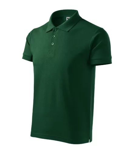 Malfini Cotton Heavy - Rövid ujjú férfi galléros póló - Sötétzöld - S