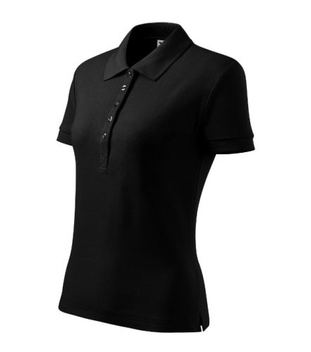 Malfini Cotton Heavy - Rövid ujjú női galléros póló - Fekete - XS