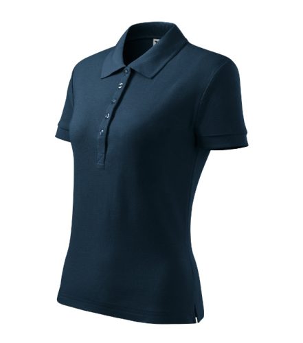 Malfini Cotton Heavy - Rövid ujjú női galléros póló - Tengerészkék - XS