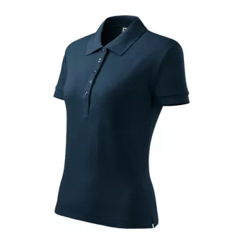   Malfini Cotton Heavy - Rövid ujjú női galléros póló - Tengerészkék - M
