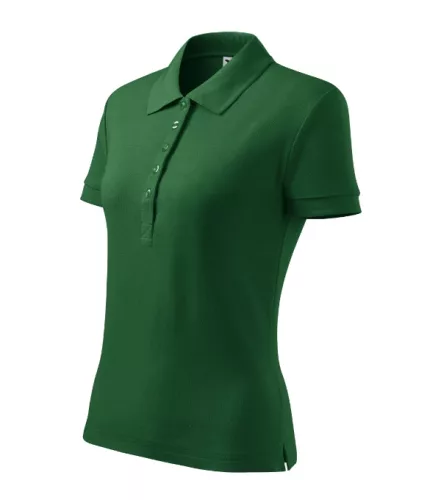 Malfini Cotton Heavy - Rövid ujjú női galléros póló - Üvegzöld - XL