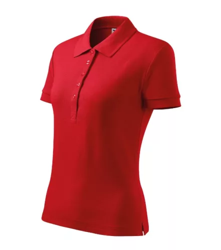 Malfini Cotton Heavy - Rövid ujjú női galléros póló - Piros - 2XL