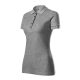 Malfini Cotton Heavy - Rövid ujjú női galléros póló - Sötétszürke melírozott - 2XL