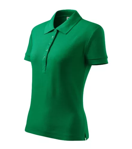 Malfini Cotton Heavy - Rövid ujjú női galléros póló - Fűzöld - XL