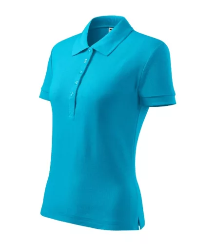 Malfini Cotton Heavy - Rövid ujjú női galléros póló - Türkiz - L
