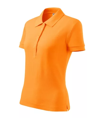 Malfini Cotton Heavy - Rövid ujjú női galléros póló - Mandarinsárga - XS