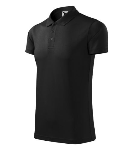 Malfini Victory - Rövid ujjú, 100 % poliészter unisex galléros póló - Fekete - S