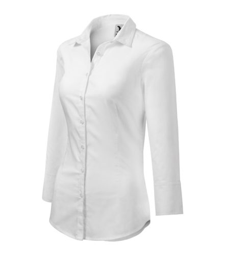 Malfini Style - Enyhén szűkített szabású, 3/4-es ujjú női ing - Fehér - 2XL