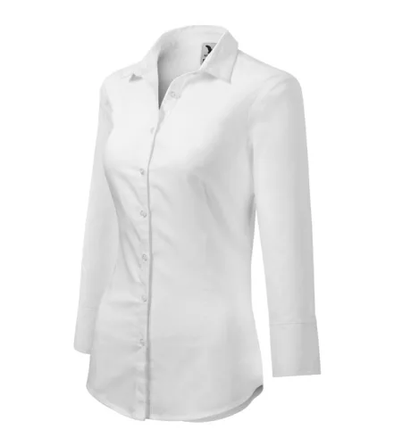 Malfini Style - Enyhén szűkített szabású, 3/4-es ujjú női ing - Fehér - 2XL